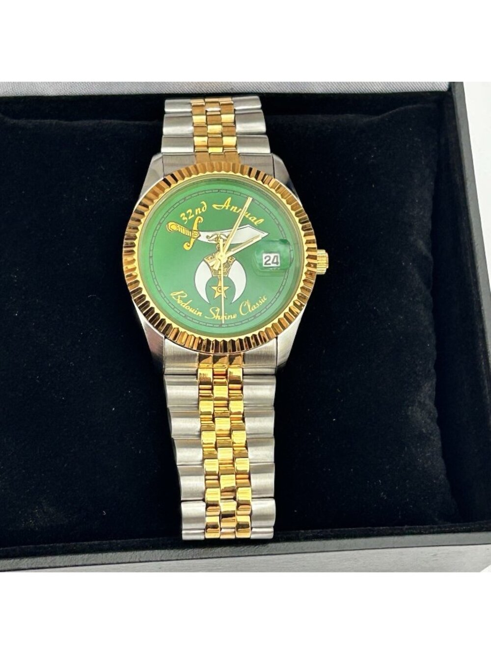 New SMI 32nd Annual Bedouin Shrine Classic Stainless Steel Watch Silver/Goldtone